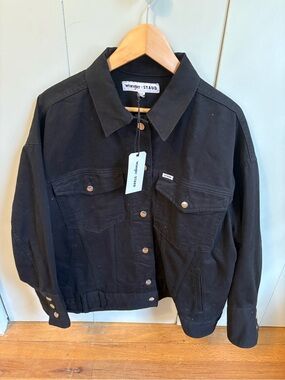 STAUD x Wrangler The Biggest Jean Jacket Oversized Black Denim Western